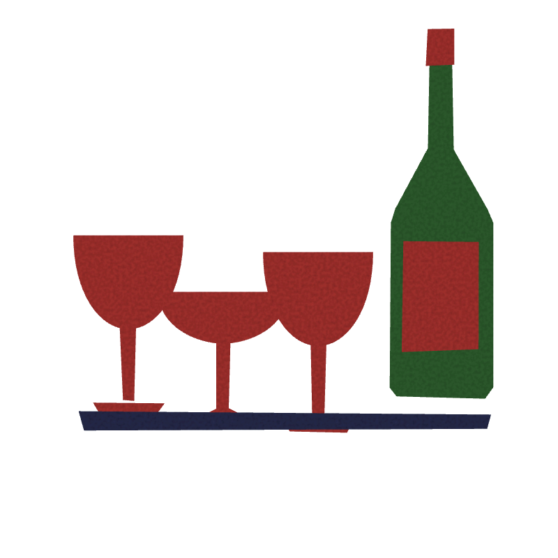 Wine flight with bottle